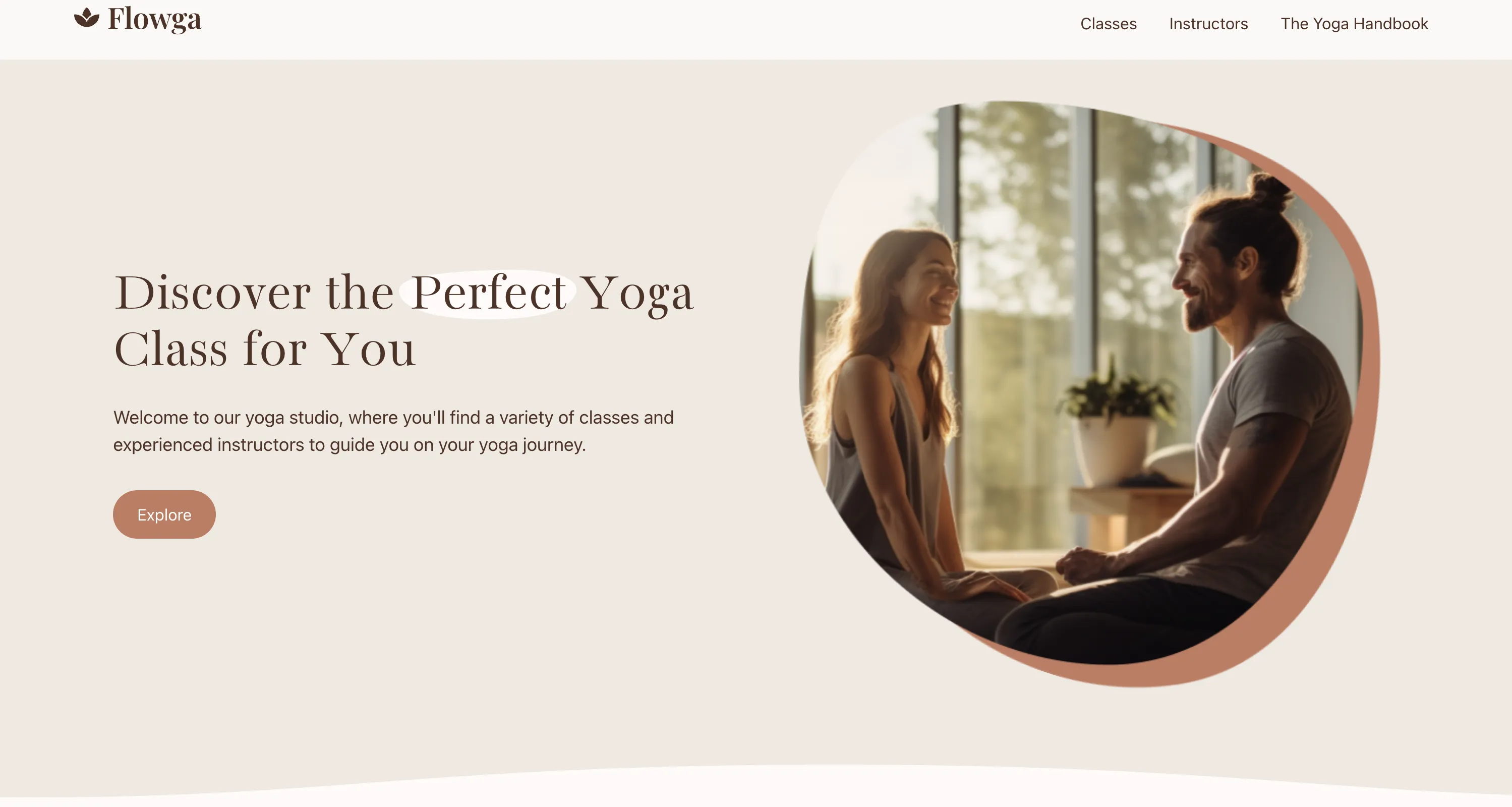 Flowga Yoga Studio Website Redesign website screenshot